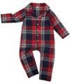 LW74T Baby/ Toddler Tartan All In One Red / Navy colour image